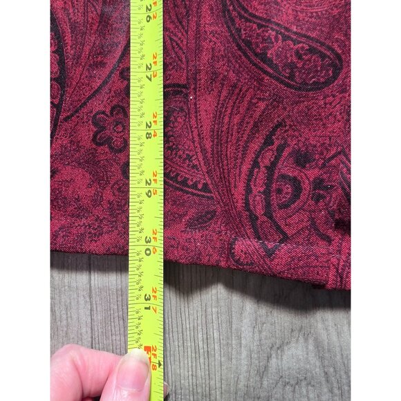 BonWorth Womens Red Paisley Button-Up Long Sleeve Blouse XL - Picture 6 of 7